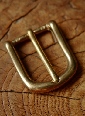 意大利 进口 黄铜研磨抛光 实心纯铜 厚重皮带扣 25MM