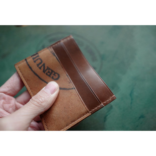 美国 霍尔文马臀皮 horween马臀皮卡包4卡位 logo 印章特价现货