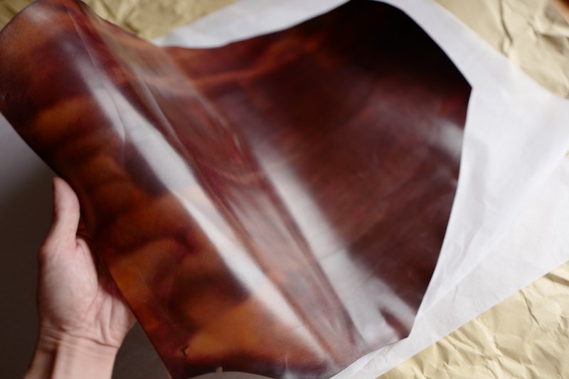 美国 HORWEEN 多脂高光霍尔文马臀皮 手染 酒红色擦色 8号稀有色