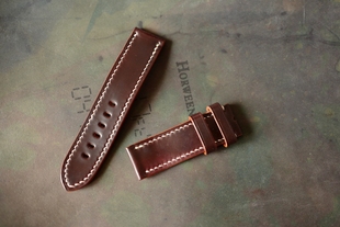 美国 horween cordovan 霍尔文马臀皮 8号色 酒红 沛纳海表带定制