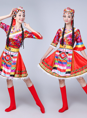 新款少数民族服装蒙古服饰女成人西藏广场舞水袖藏族舞蹈演出服装