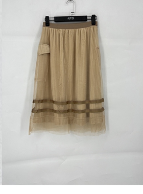 春夏款 瑞E系列 双层拼接网纱减龄百搭半身裙女367007