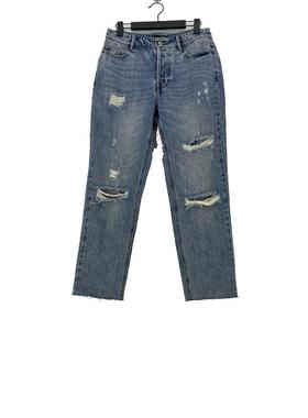 春夏款 撤柜品牌 设*师系列 纯棉休闲百搭破洞牛仔裤子女755311