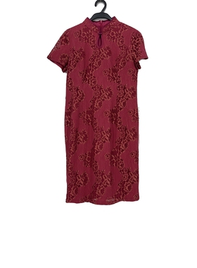 夏款 撤柜品牌 格D系列 新中式蕾丝优雅修身连衣裙女36311