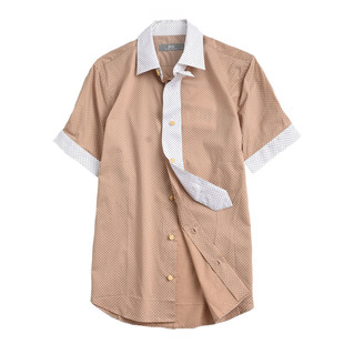 男装桀A/ jie*r 双色 圆点拼布衬衫上衣男JS40108502/JS40108582