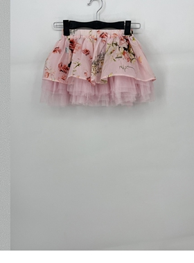 夏款 JOJ**久童装 网纱拼接印花俏皮半身裙女 21181