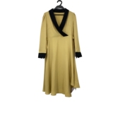 玛L系列 春秋款 意大利品牌 高雅气质显瘦V领连衣裙女113