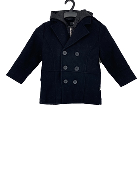 春秋款 JOJ**久童装 可拆帽双排扣毛呢外套女童1151403