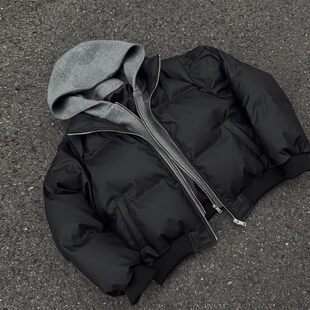 羽绒服男装冬季抗寒拼接加厚青年宽松东北保暖面包服潮棉服外套冬