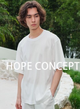 HOPECONCEPT100%奢柔匹马棉空气感廓形休闲老钱风套装06330