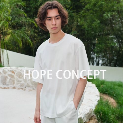 HOPECONCEPT100%奢柔匹马棉空气感廓形休闲老钱风套装06330