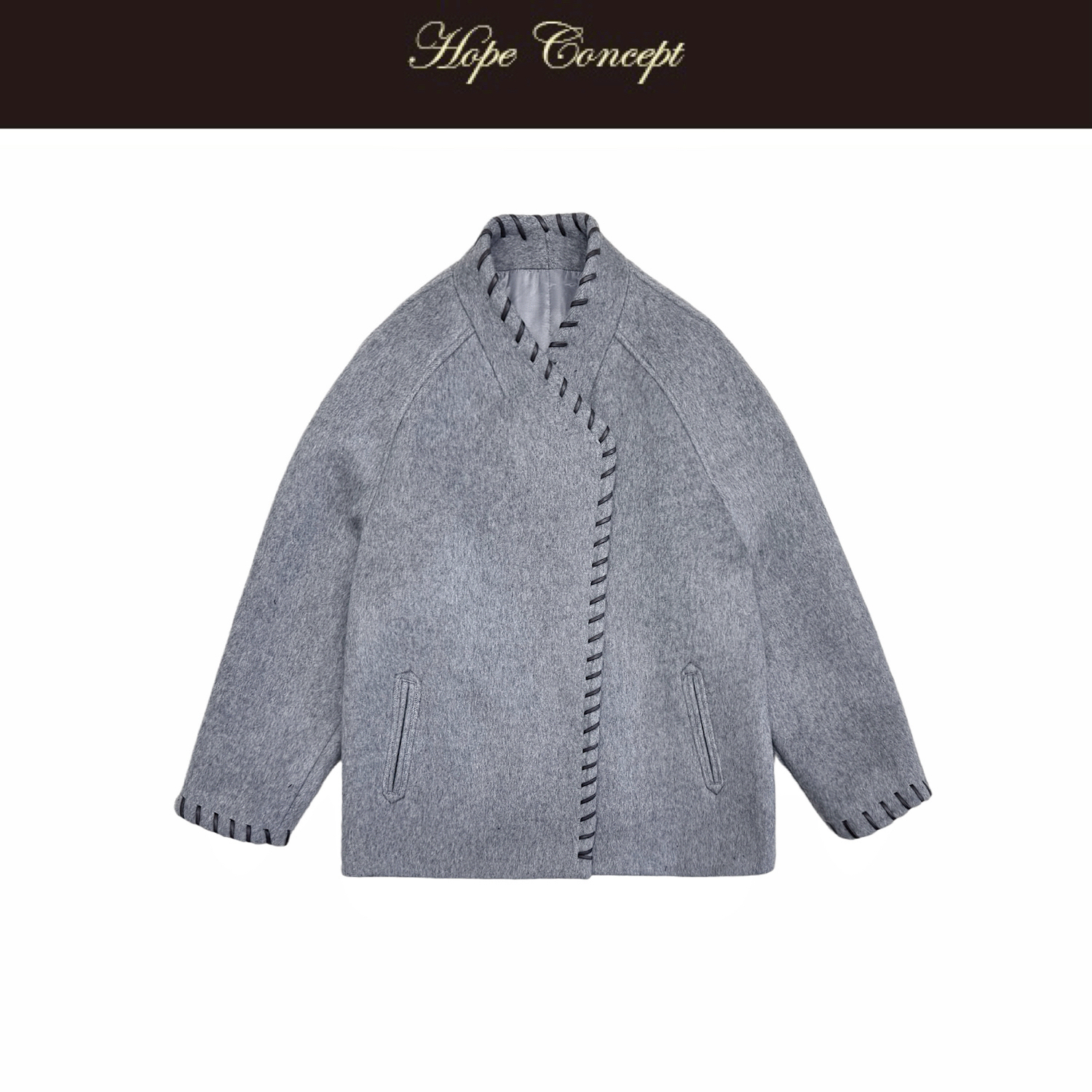 HOPECONCEPT时髦诗人穿搭企划 定制骆驼送知识分子风大衣24230