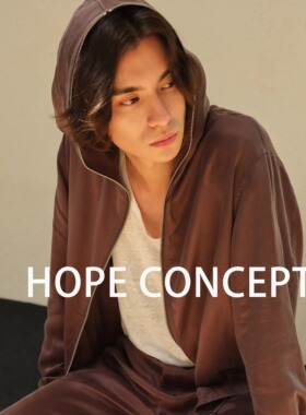 HOPECONCEPT量感松弛进口砂洗凉感铜氨丝拉链连帽防晒三件套06335