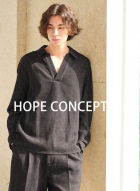 HOPECONEPT自然松弛系亚麻棉肌理感V领老钱风衬衫套装SS06205