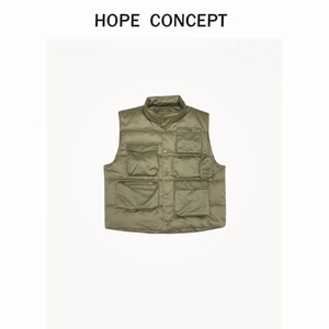 HOPECONCEPT本季当家马甲 自带造型感男女同款重工羽绒马甲#24232