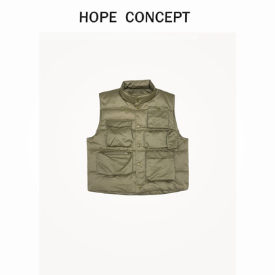 HOPECONCEPT本季当家马甲 自带造型感男女同款重工羽绒马甲#24232