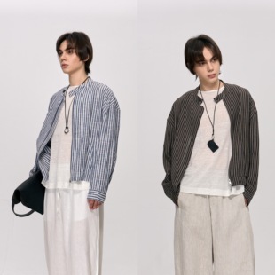 25184 极简撞色条纹艺术灵感外套春夏百搭风 HOPECONCEPT四季 B备