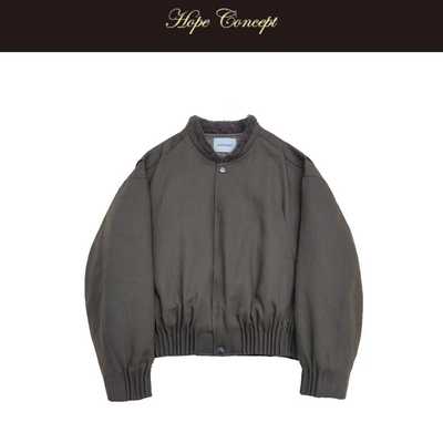 25532#HOPECONCEPT高奢重工收褶编织棒球飞行夹克高蓬90白鹅绒服