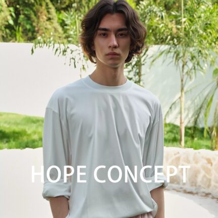 【5折福利】HOPECONCEPT万能打底 男女同款匹马棉T恤24333