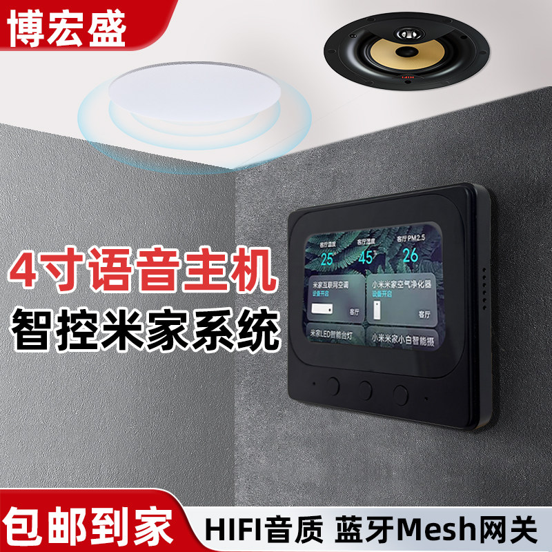 4寸智能款背景音乐主机嵌入式吸顶音响家用客厅天花吊顶音箱套装
