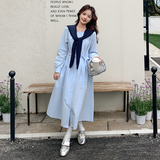 现货！2026年女春装新款淡蓝色披肩长款连衣裙278-3783-P130K210，女装连衣裙，三七家