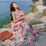 现货！26夏装新款度假风露肩旅行百搭连衣裙278-3791-P135-K198，女装连衣裙，三七家