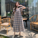 现货！26夏装新款英伦风格纹休闲度假连衣裙278-3713-P110-K168，女装连衣裙，三七家