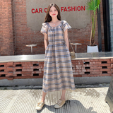 现货！26夏装新款英伦风格纹休闲度假连衣裙278-3713-P110-K168，女装连衣裙，三七家