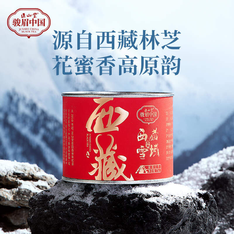 正山堂骏眉中国西藏林芝雪域灵茶特级红茶正宗茶叶罐装75g