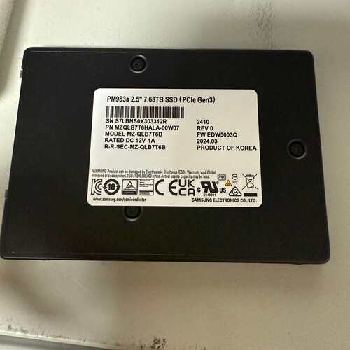 三星PM983a 7.68TB U.2企业级固态硬盘，2.5--议价商品