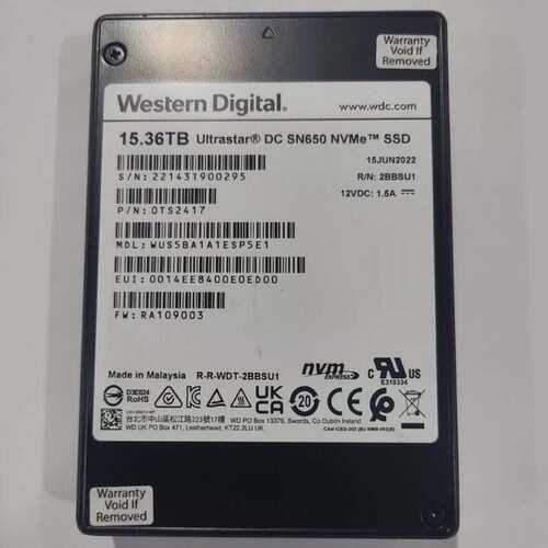 WD 西数 SN650 15.36T 固态硬盘 U.2 4.--议价商品