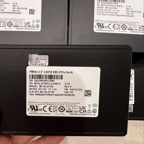 三星PM9A3 3.84T 健康度98%，--议价商品
