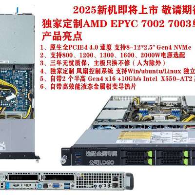 AMD EPYC 1U服务器准系统 支持 7002 7003--议价商品