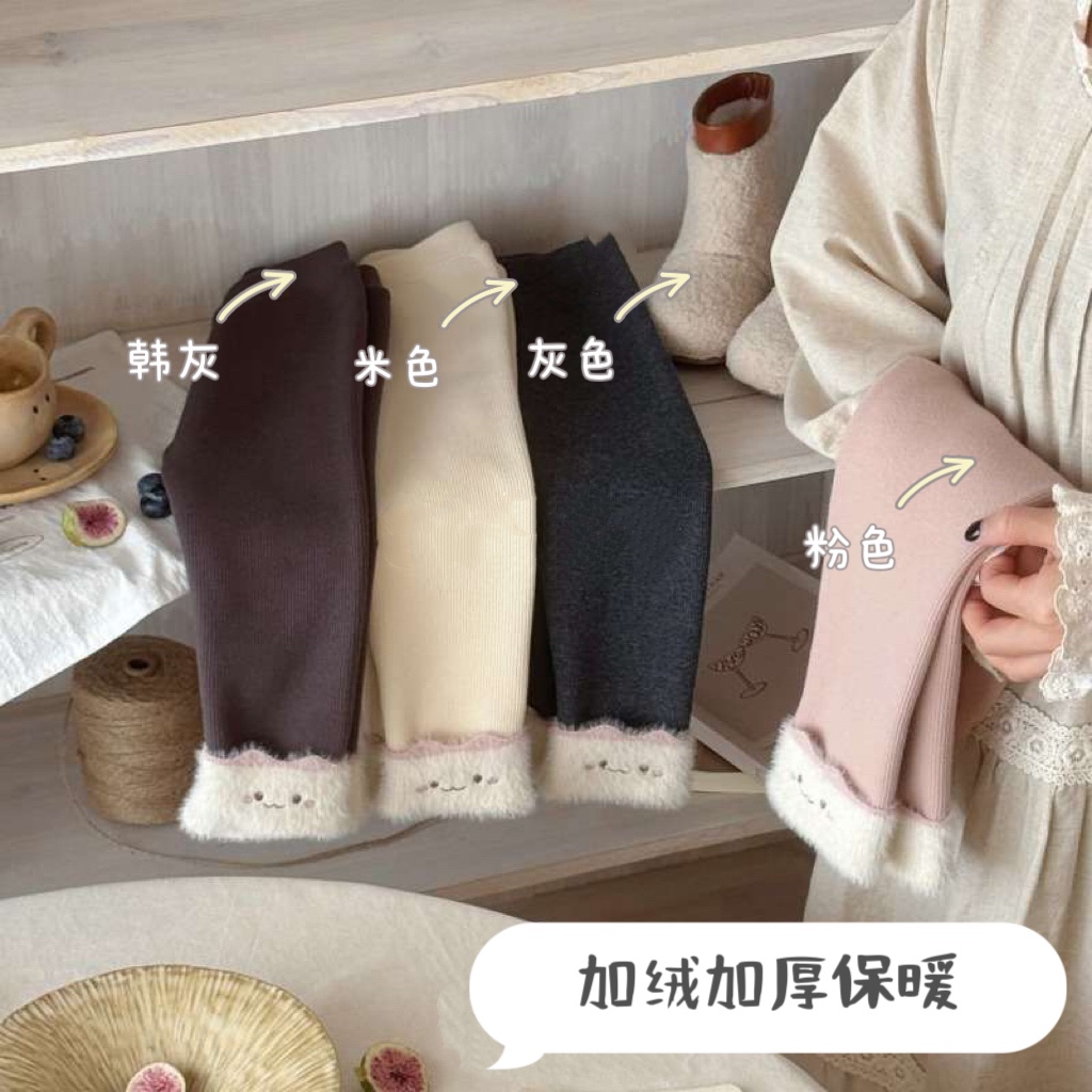 女童加绒加厚打底裤冬季新款裤子
