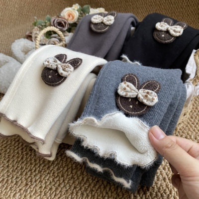 无骨缝合女童加绒打底裤外穿新款