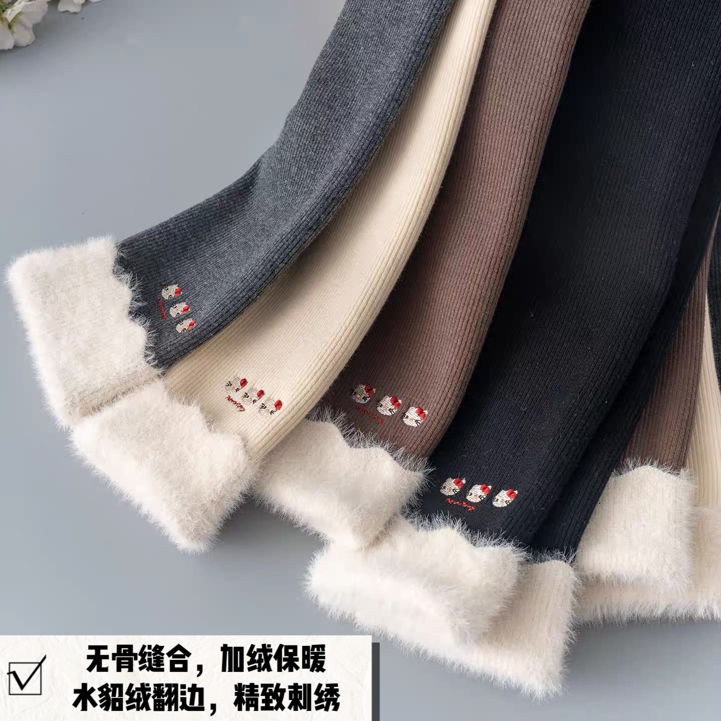 女童加绒打底裤秋冬款儿童冬季一体绒加厚保暖长裤子宝宝棉裤冬装