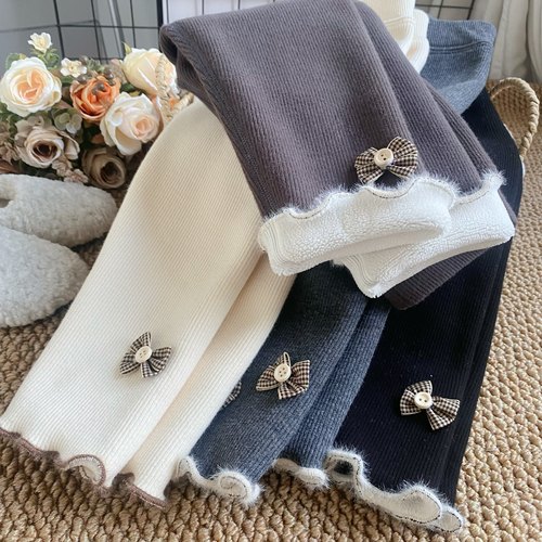 女童加绒加厚打底裤秋冬季一体绒