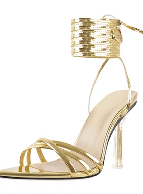 ZK欧美外贸凉鞋粗跟露趾时装女鞋带扣宴会表演罗马凉鞋大码女鞋