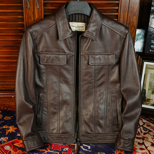 真皮夹克新款春秋季山羊皮皮衣