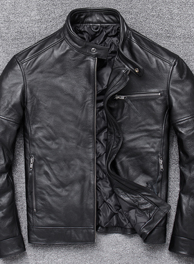 特价福利捡漏 真皮皮衣男 机车夹克立领修身头层牛皮加棉时尚外套