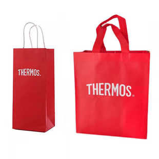 膳魔师礼品袋保温杯高档手提礼品袋定做公司团购原厂牛皮送礼纸袋