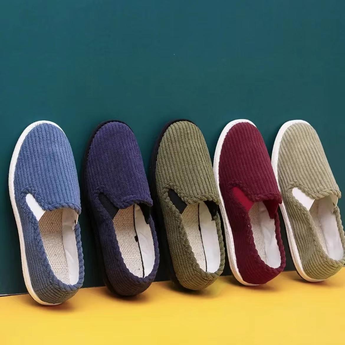 布鞋京紫红透气休闲千层底加厚