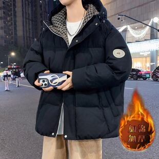 冬季羽绒棉服外套男初中高中学生潮牌帅气棉衣青少年大童冬装棉袄