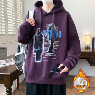 秋冬季连帽卫衣12岁男孩青少年学生13加绒加厚15大童潮流上衣服16