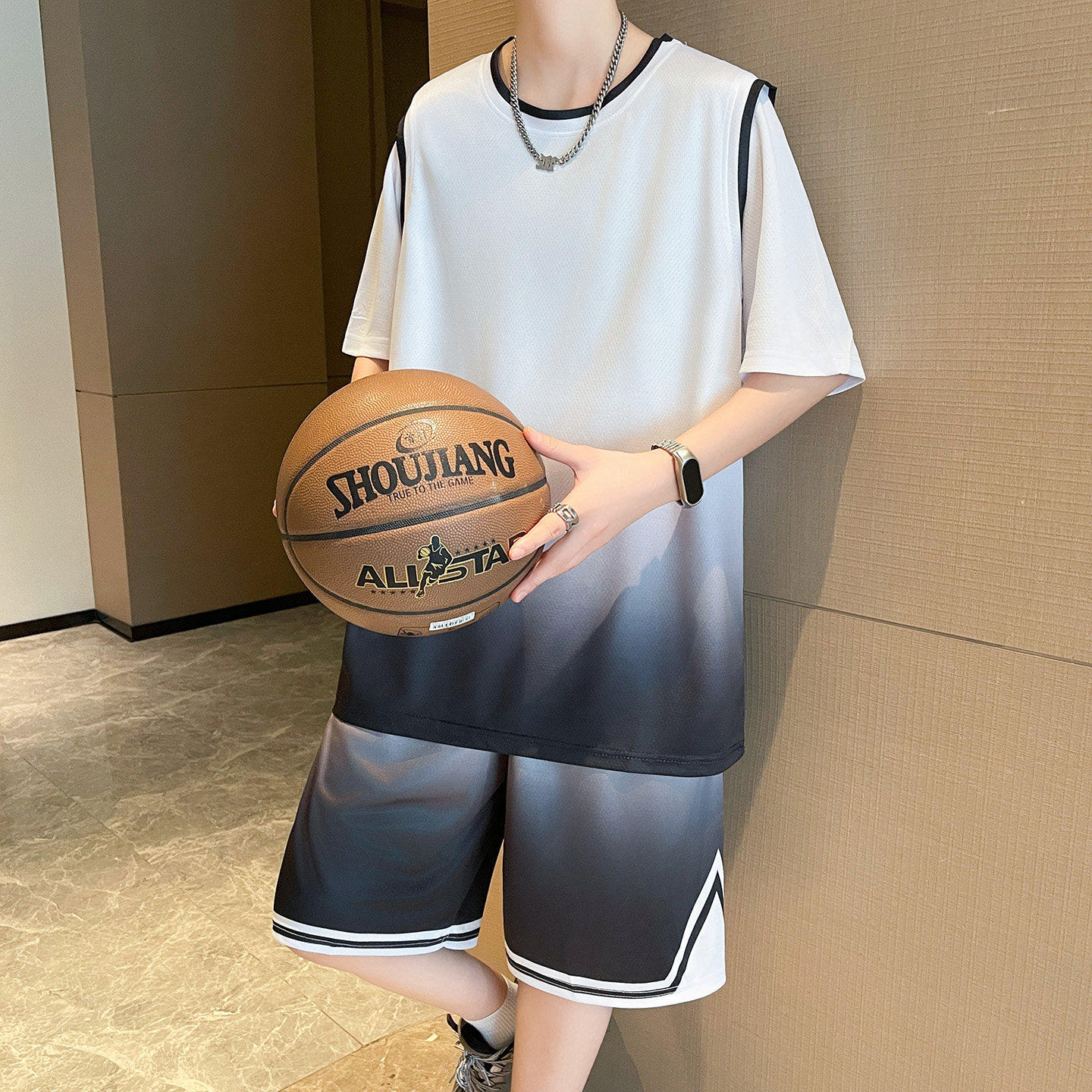 夏季短袖篮球服12岁男孩13初高中学生运动套装15大童冰丝速干球衣