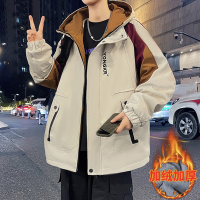 不起球不褪色加绒加厚夹克外套