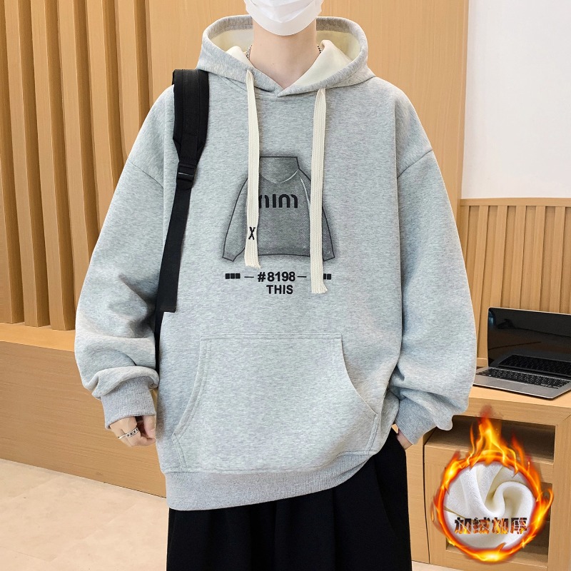 不起球不褪色加绒加厚连帽卫衣