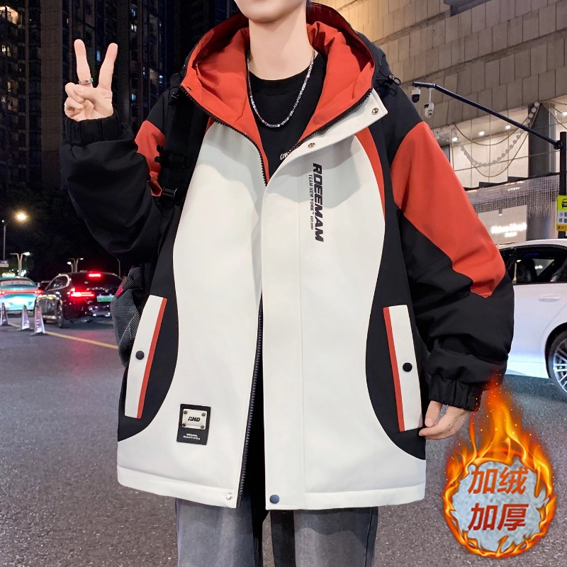 不起球不褪色加绒加厚夹克外套