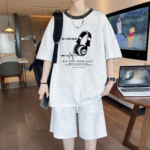 不起球不褪色短袖T恤套装