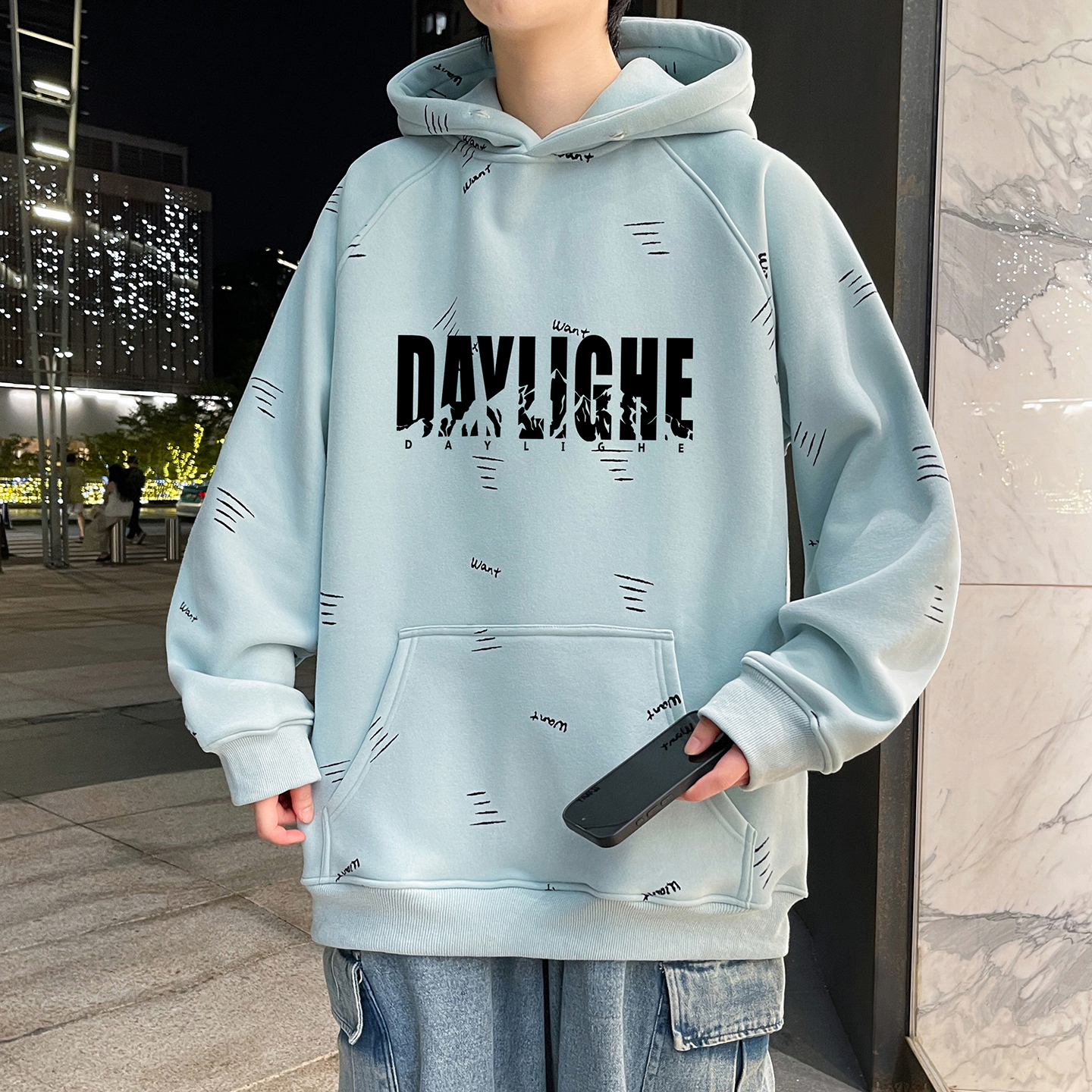 不起球不褪色长袖连帽衫卫衣